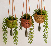 Handmade crochet hanging plants